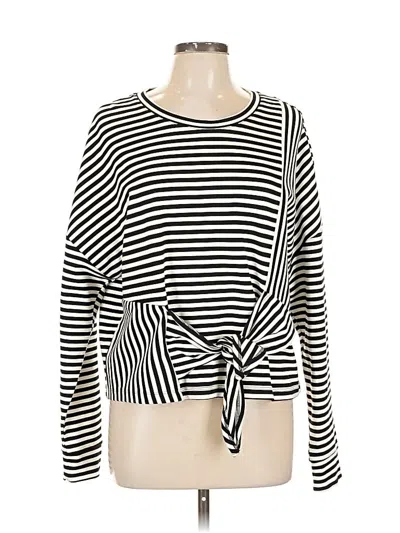 Pre-owned Parker Long Sleeve Top Black Boatneck Tops