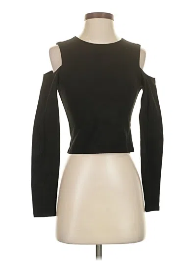 Pre-owned Parker Long Sleeve Top Black Cold Shoulder Neckline Tops