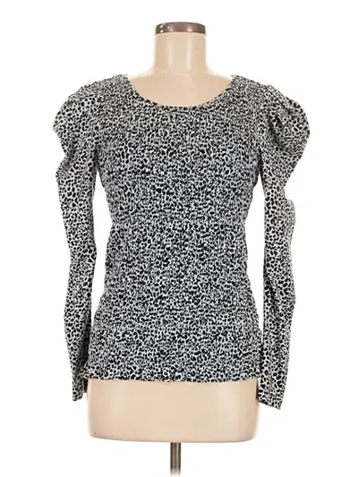 Pre-owned Parker Long Sleeve Top Silver Square Neckline Tops