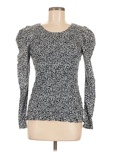 Pre-owned Parker Long Sleeve Top Silver Sweetheart Neckline Tops