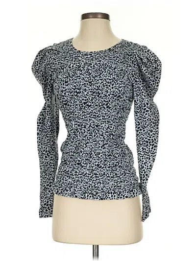 Pre-owned Parker Long Sleeve Top Silver Sweetheart Neckline Tops