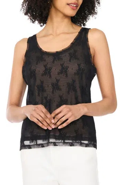 Parker Mesh Lined Lace Tank In Rich Black