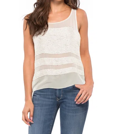 Parker Naples Sequin Tank Top In Ivory In White
