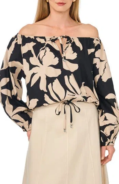Parker Off The Shoulder Drawstring Crop Top In Multi