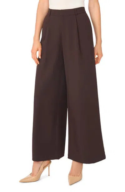 Parker Pleated Wide Leg Trousers In Brown