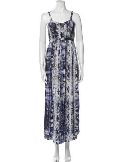 Pre-owned Parker Printed Long Dress In Multi
