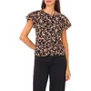Parker Pucker Sleeve Top In Black