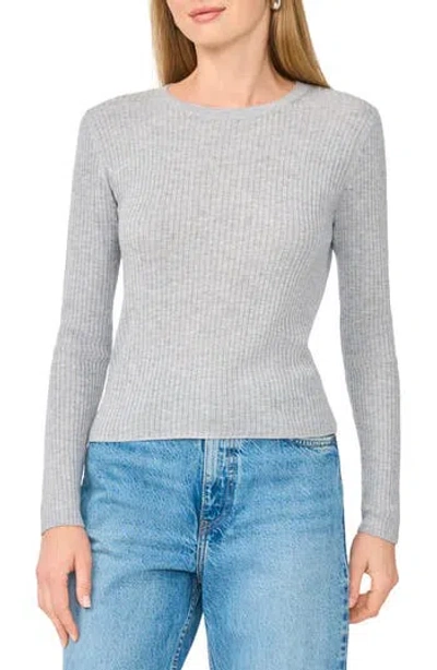 Parker Rib Crewneck Sweater In Light Heather Grey