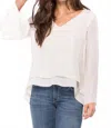 Parker Rita V-neck Top In White In White