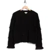 Parker Ruffle Textured Crop Sweater In Black
