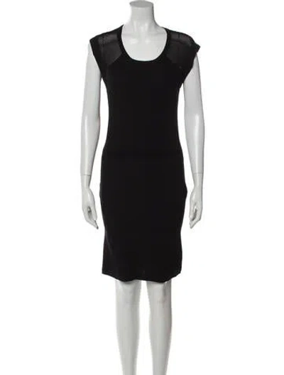 Pre-owned Parker Scoop Neck Mini Dress In Black