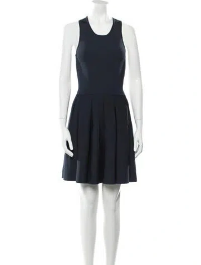Pre-owned Parker Scoop Neck Mini Dress In Blue