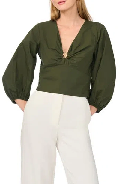 Parker Seashell Hardware Cotton Top In Green