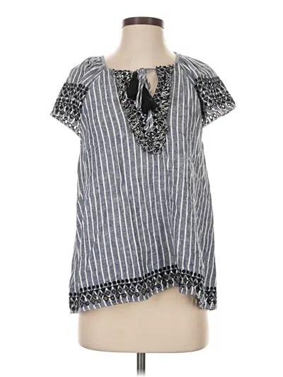 Pre-owned Parker Short Sleeve Blouse In Blue