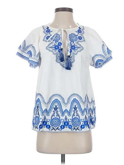 Pre-owned Parker Short Sleeve Blouse In Blue