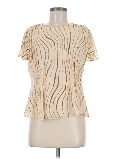 Pre-owned Parker Short Sleeve Blouse In Gold