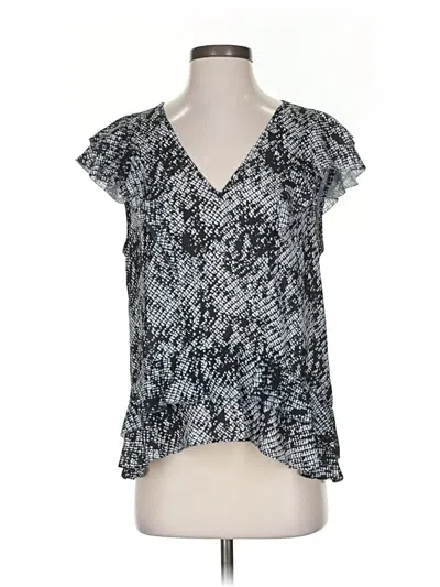 Pre-owned Parker Short Sleeve Blouse In Gray