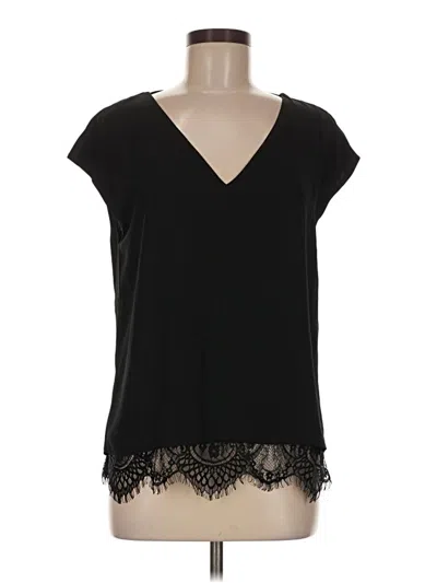 Pre-owned Parker Short Sleeve Top Black V-neck Tops