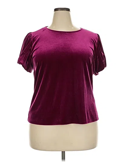 Pre-owned Parker Short Sleeve Top Burgundy Scoop Neck Tops