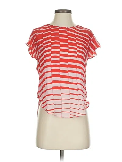 Pre-owned Parker Short Sleeve Top Red Square Neckline Tops