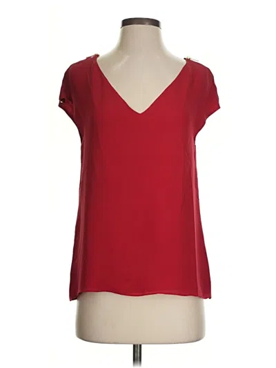 Pre-owned Parker Short Sleeve Top Red V-neck Tops