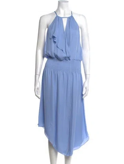 Pre-owned Parker Silk Midi Length Dress W/ Tags In Blue