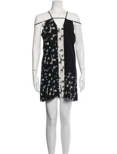 Pre-owned Parker Silk Mini Dress In Black
