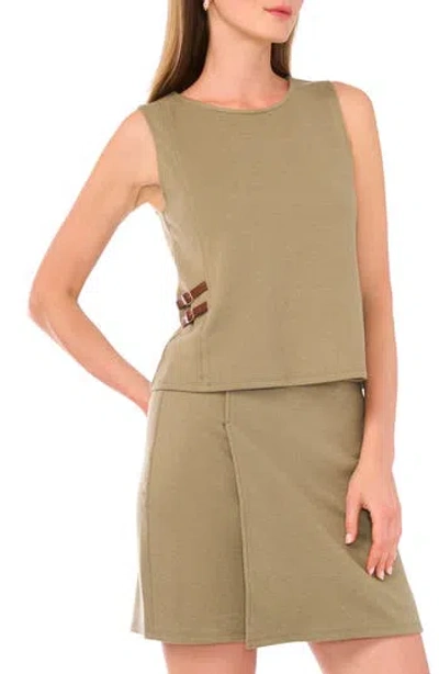 Parker Sleeveless Side Belt Top In Brown