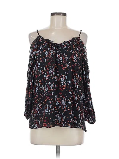 Pre-owned Parker Sleeveless Silk Top Black Cold Shoulder Neckline Tops