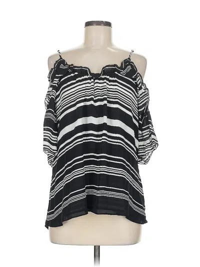 Pre-owned Parker Sleeveless Silk Top Black Cold Shoulder Neckline Tops