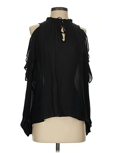 Pre-owned Parker Sleeveless Silk Top Black Cold Shoulder Neckline Tops
