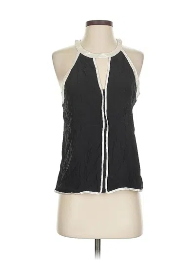 Pre-owned Parker Sleeveless Silk Top Black Halter Neckline Tops