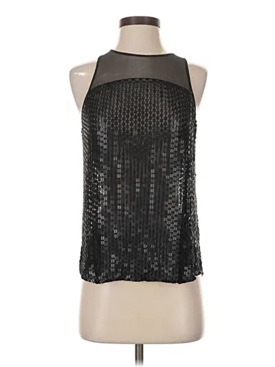 Pre-owned Parker Sleeveless Silk Top Black Halter Neckline Tops
