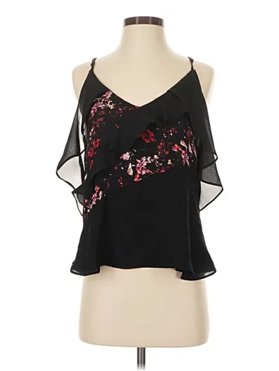 Pre-owned Parker Sleeveless Silk Top Black Halter Neckline Tops