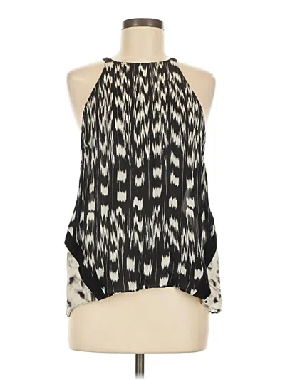 Pre-owned Parker Sleeveless Silk Top Black Halter Neckline Tops