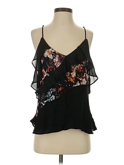 Pre-owned Parker Sleeveless Silk Top Black Halter Neckline Tops
