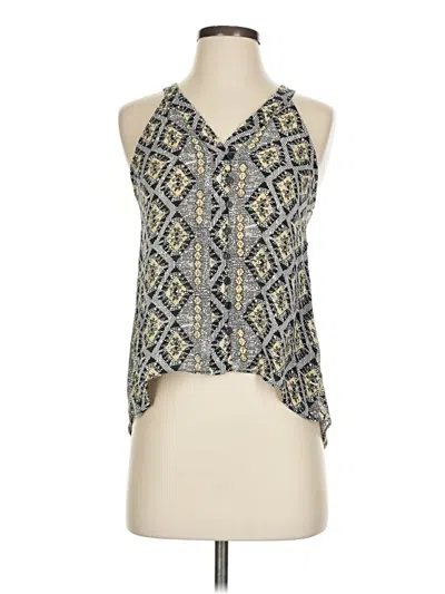 Pre-owned Parker Sleeveless Silk Top Blue Halter Neckline Tops