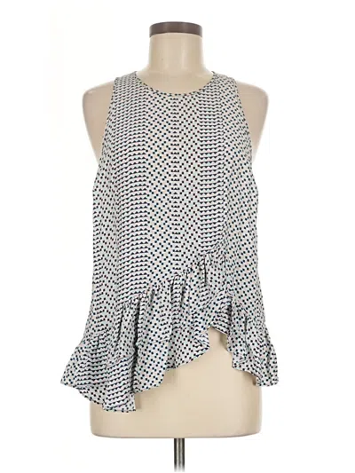 Pre-owned Parker Sleeveless Silk Top Gray Halter Neckline Tops