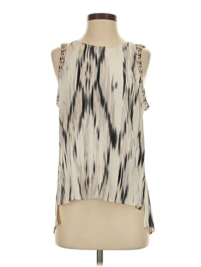 Pre-owned Parker Sleeveless Silk Top Ivory Halter Neckline Tops
