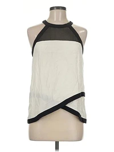Pre-owned Parker Sleeveless Silk Top Ivory Halter Neckline Tops
