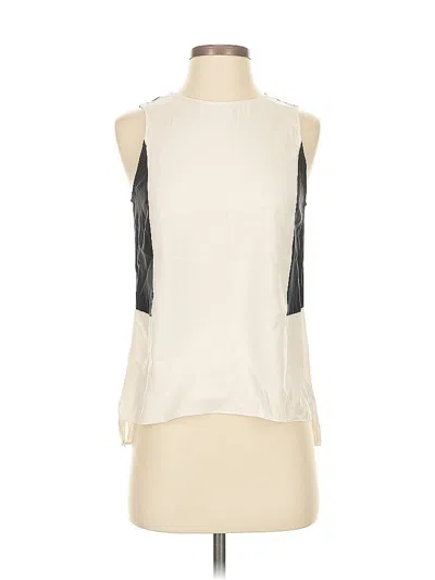 Pre-owned Parker Sleeveless Silk Top Ivory Halter Neckline Tops In White