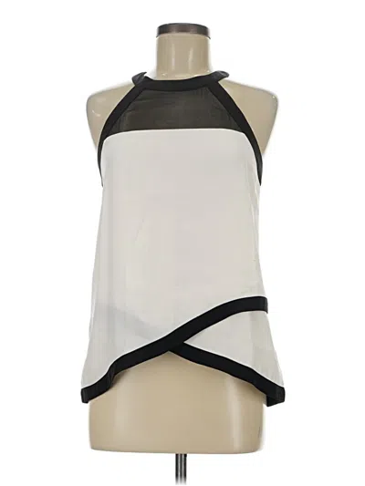 Pre-owned Parker Sleeveless Silk Top Ivory Halter Neckline Tops In White