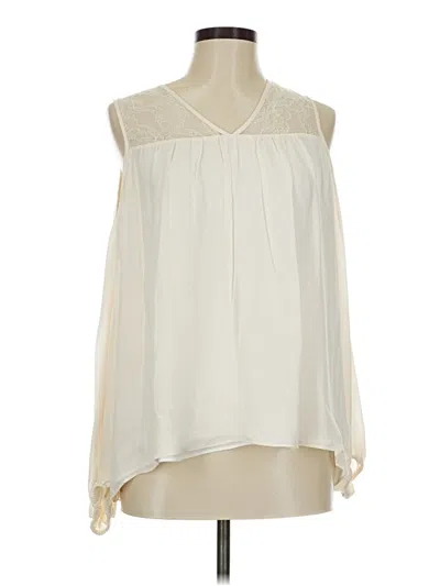 Pre-owned Parker Sleeveless Silk Top Ivory Strapless Neckline Tops In White