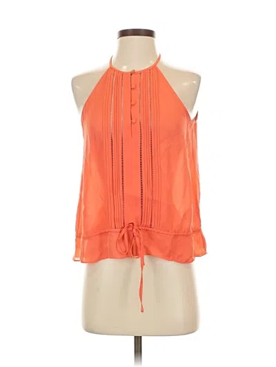 Pre-owned Parker Sleeveless Silk Top Pink Halter Neckline Tops