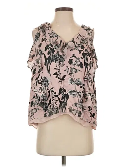 Pre-owned Parker Sleeveless Silk Top Pink One Shoulder Neckline Tops