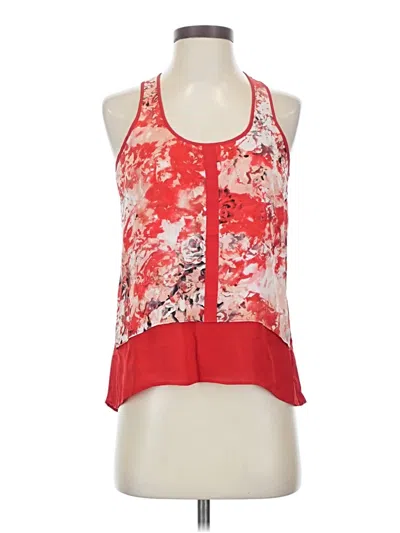 Pre-owned Parker Sleeveless Silk Top Red Halter Neckline Tops