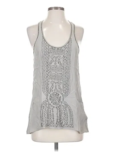 Pre-owned Parker Sleeveless Silk Top Silver Halter Neckline Tops