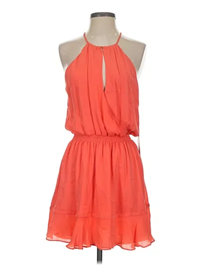Pre-owned Parker Sleeveless Top Orange Halter Neckline Tops