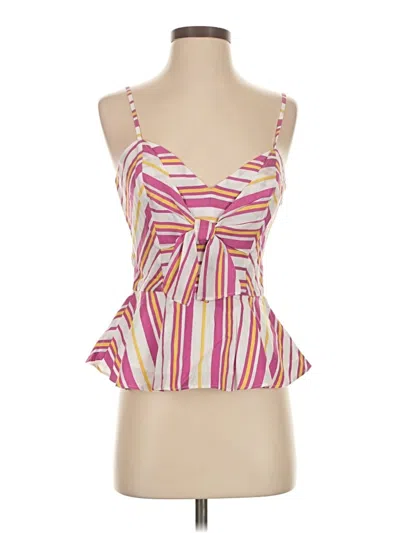Parker Sleeveless Top Pink Stripes Pattern Sweetheart Neckline Tops In Multi
