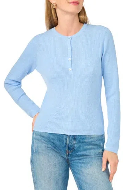 Parker Slim Fit Ribbed Henley Sweater In Sweet Blue
